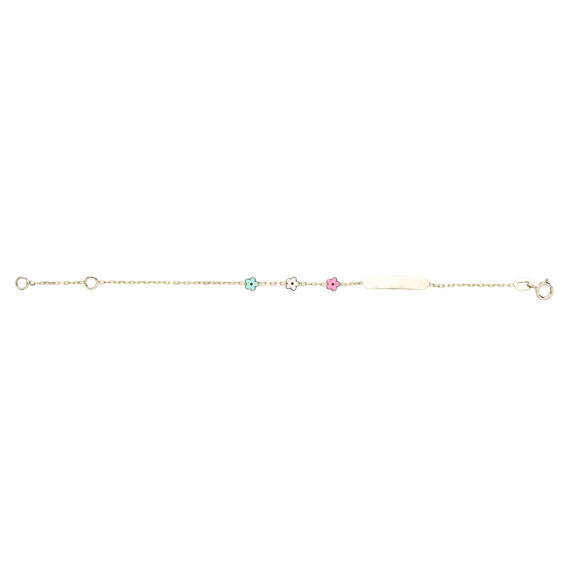 PULSERA ORO NIÑA LZ PIOCHA ORO 18 KT FLORCITAS - 1
