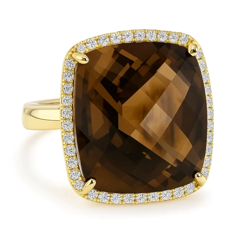 ANILLO BRILLANTES TOPACIO FUME ZN #14 - 1
