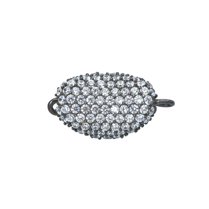 BROCHE PARA PERLAS PLATA  PEPITA PAVE  CIRCON - 1