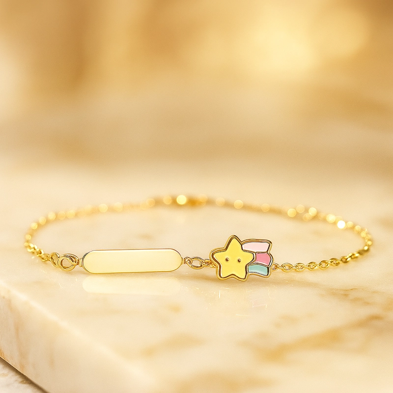 PULSERA ORO AMARILLO 18 KT PIOCHA ESTRELLITA - 2