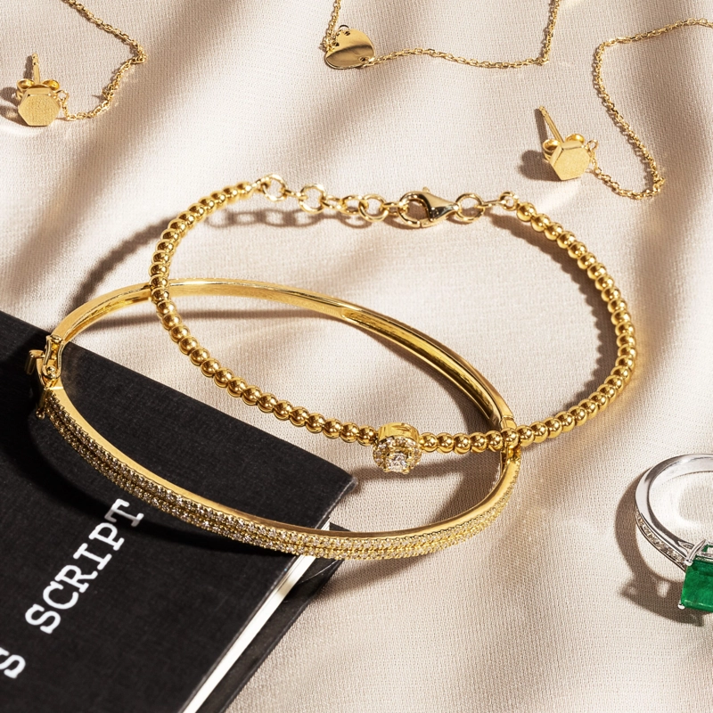 PULSERA BOLITAS ORO AMARILLO 18K BRILLANTES 15PTS - 3