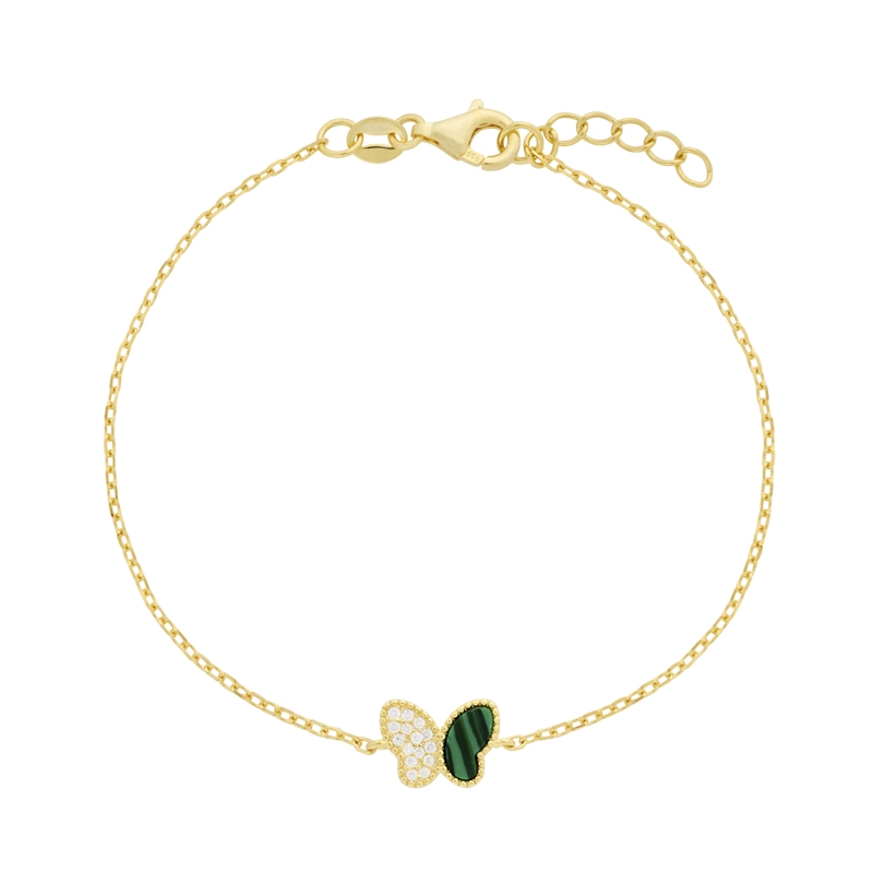 PULSERA MARIPOSA BICOLOR DORADA - 1