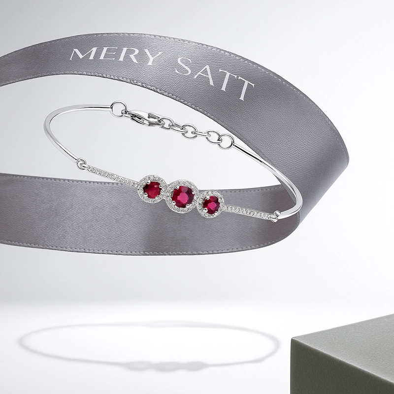 PULSERA RUBI Y BRILLANTES ORO BLANCO 18K - 2