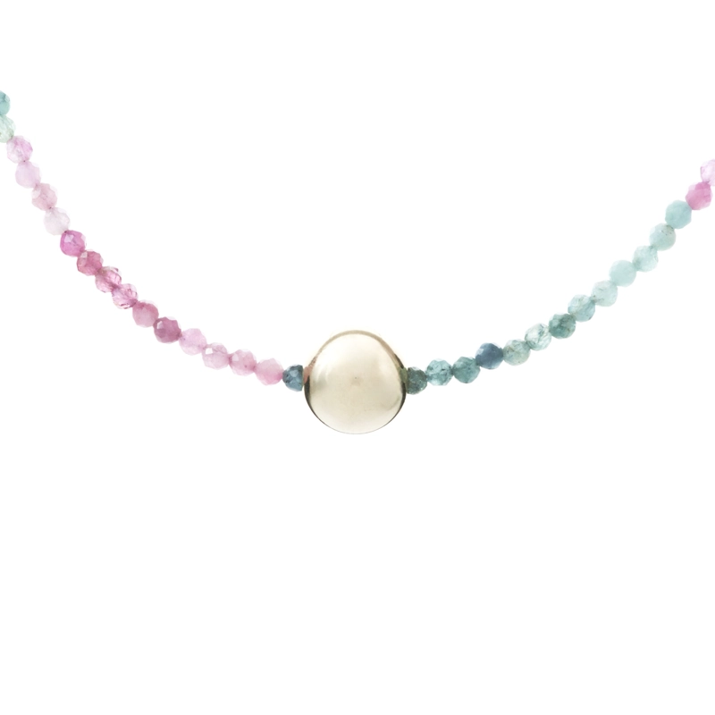 COLLAR ZAFIROS DE COLORES EN PLATA - 1