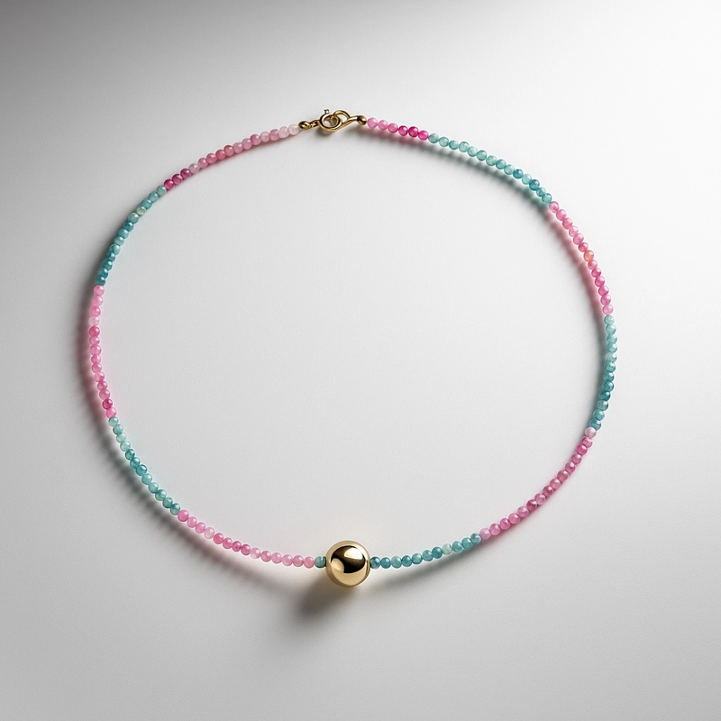 COLLAR ZAFIROS DE COLORES EN PLATA - 2