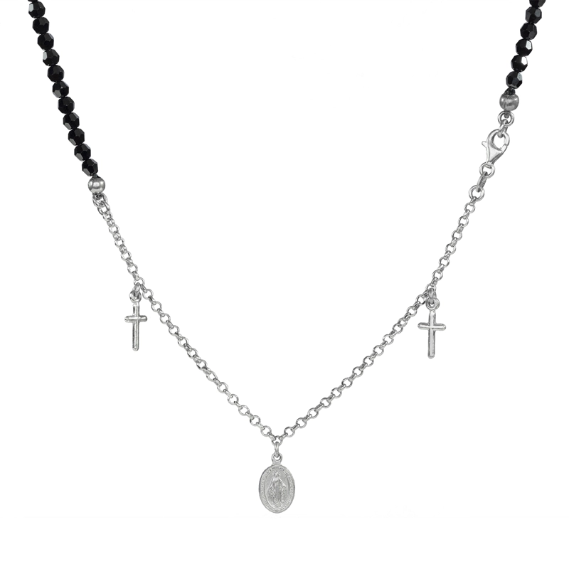 COLLAR AT PARIS BEADED ONYX RELIGIOUS - 1