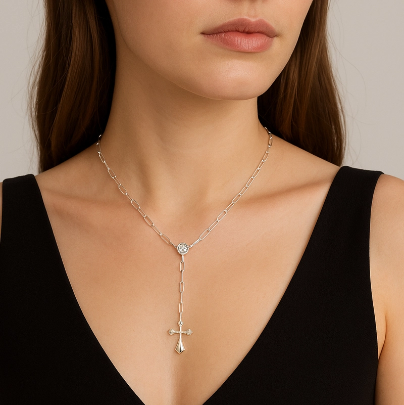 COLLAR DE PLATA CRUZ - 2