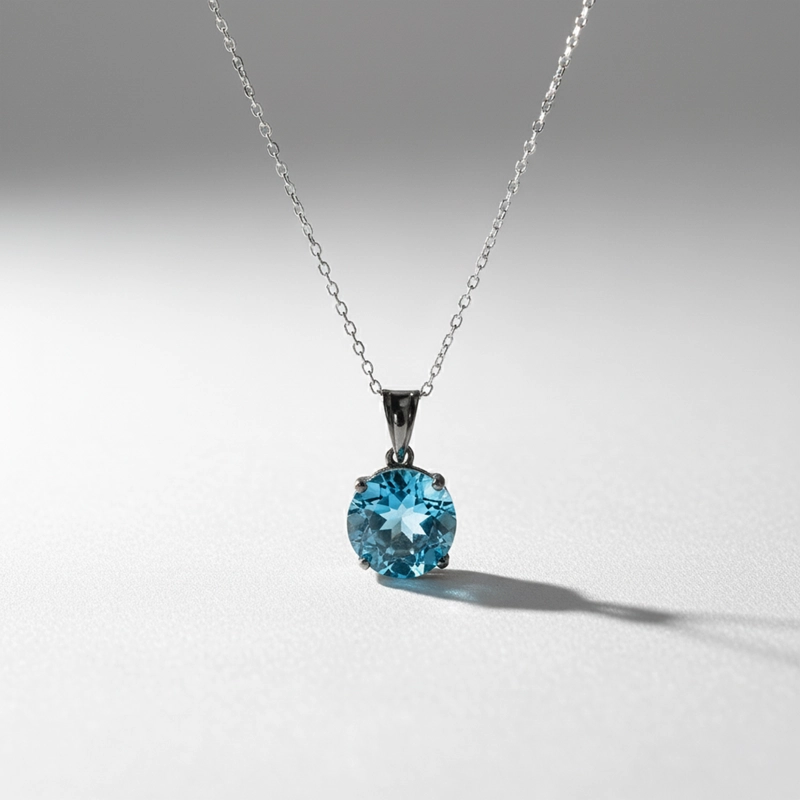 COLLAR TOPACIO AZUL NATURAL PLATA ENVEJECIDA - 3