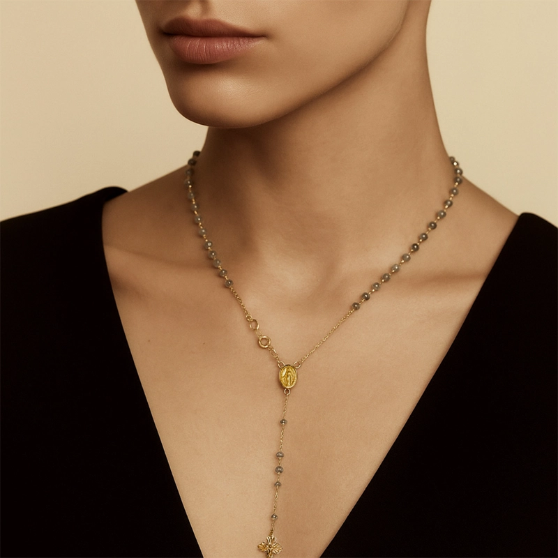 COLLAR ROSARIO DORADO - 2