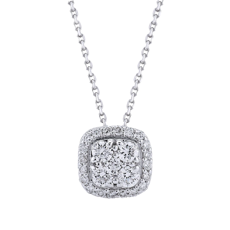 COLLAR OB SOPHIA CUADRADO CON BRILLANTES 0.42CT - 1