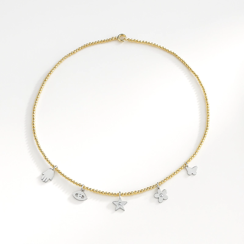 COLLAR GOLD FILLED CHARMS PLATA - 2