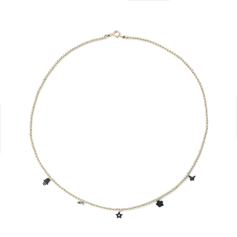 COLLAR GOLD FILLED CHARMS PLATA - 3