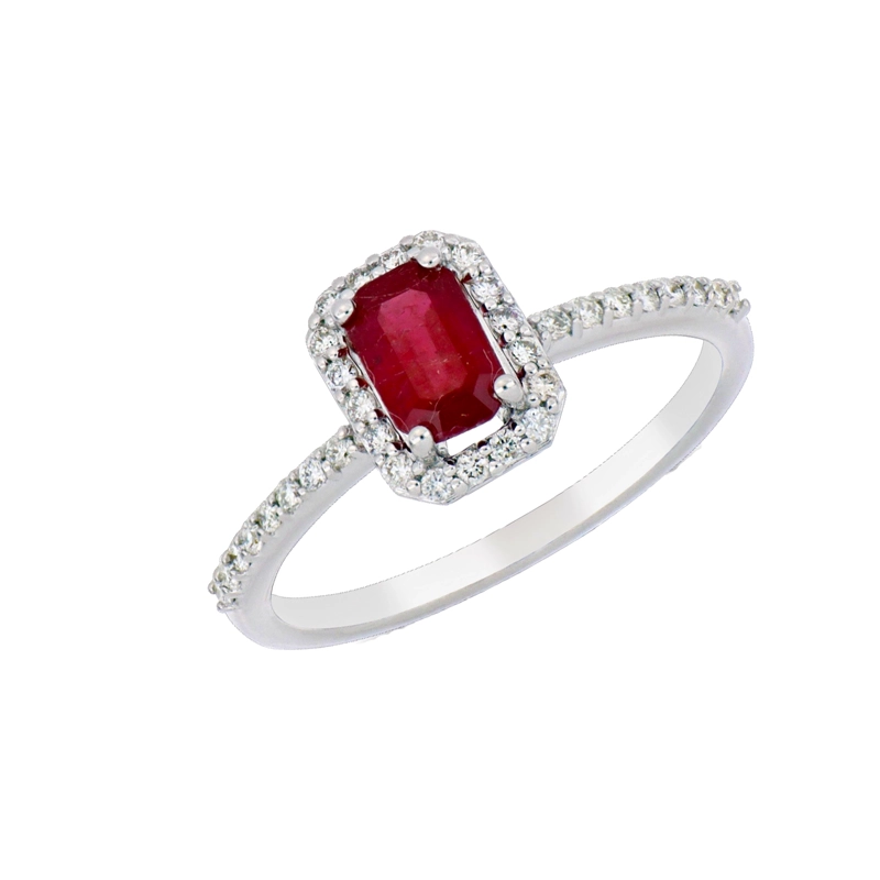 ANILLO ORO RUBI 0.83CT  Y DIAMANTES #12 - 1