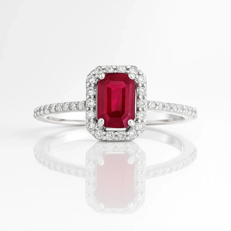 ANILLO ORO RUBI 0.83CT  Y DIAMANTES #12 - 2