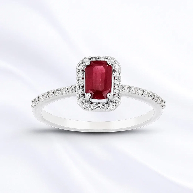 ANILLO ORO RUBI 0.83CT  Y DIAMANTES #12 - 3