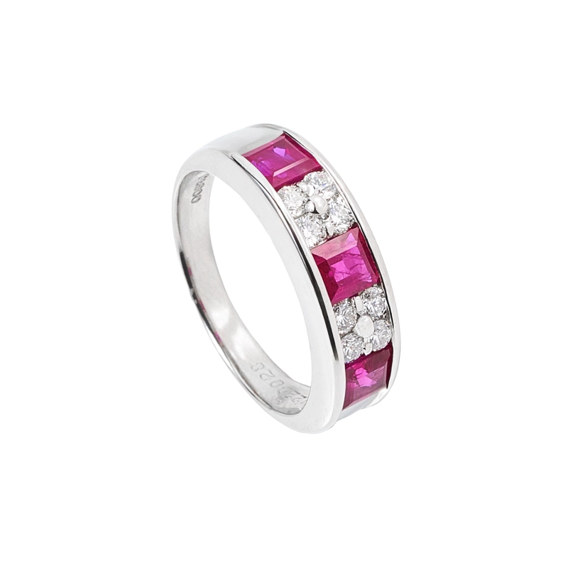 ANILLO MEDIO CINTILLO RUBIES. TALLA 13 - 1