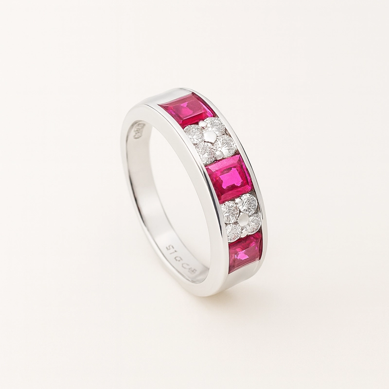 ANILLO MEDIO CINTILLO RUBIES. TALLA 13 - 3