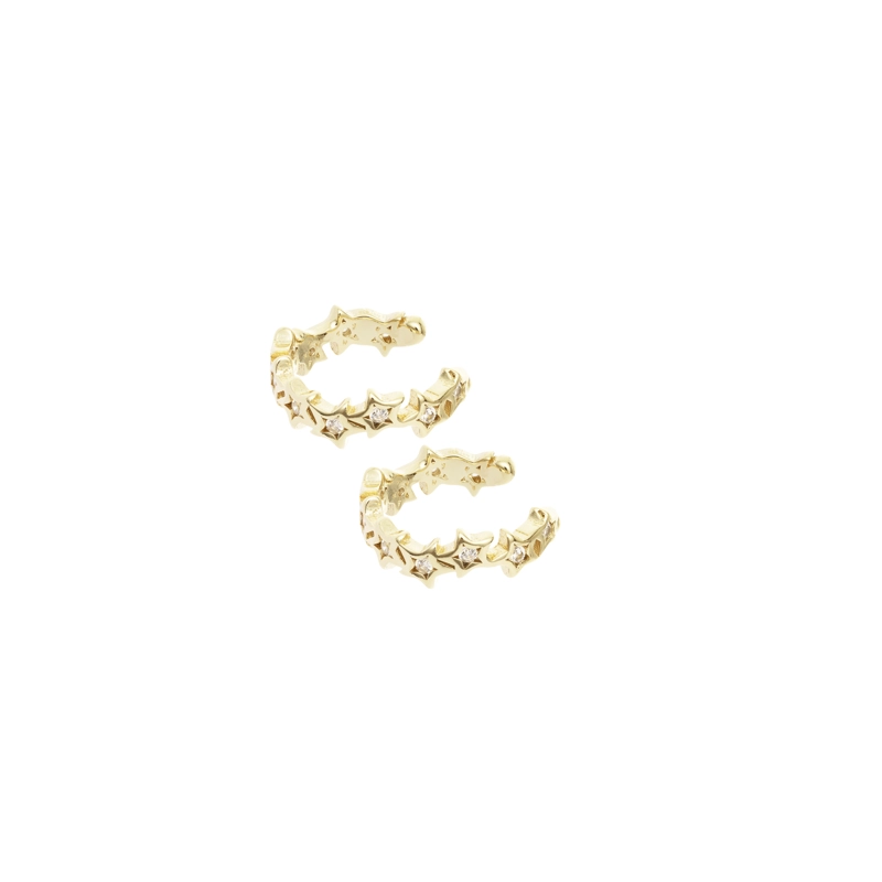 AROS  EARCUFF A PRESION VERMEIL Y CIRCONES - 1