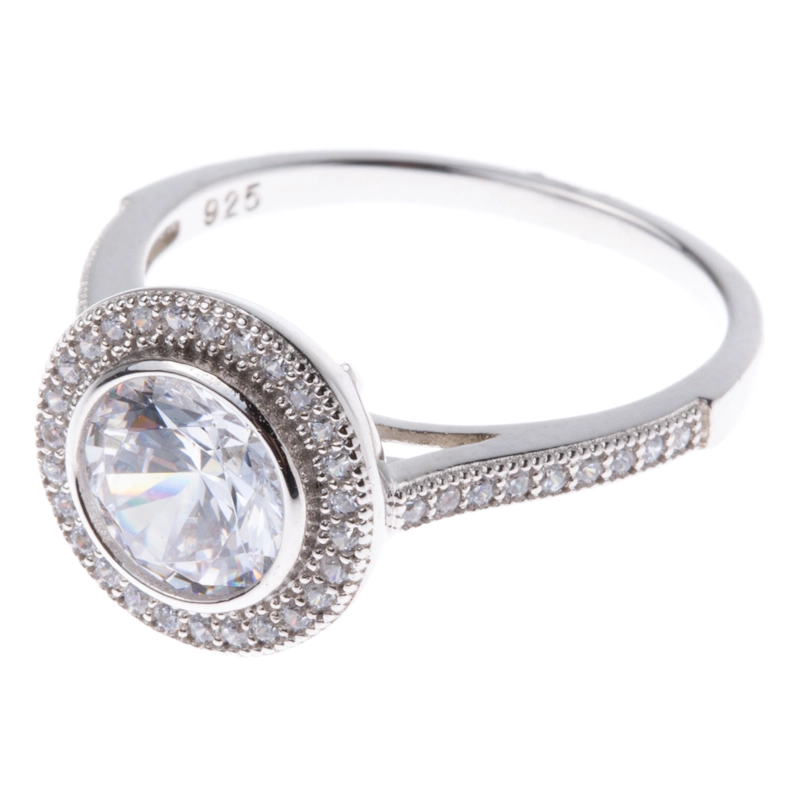 ANILLO SOLITARIO VINTAGE PLATA #16 - 3