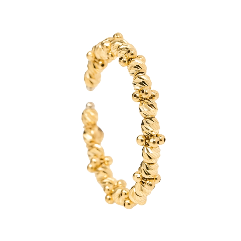 ANILLO DE ORO AMARILLO 18 KTS DIAMANTADO ABIERTO - 1