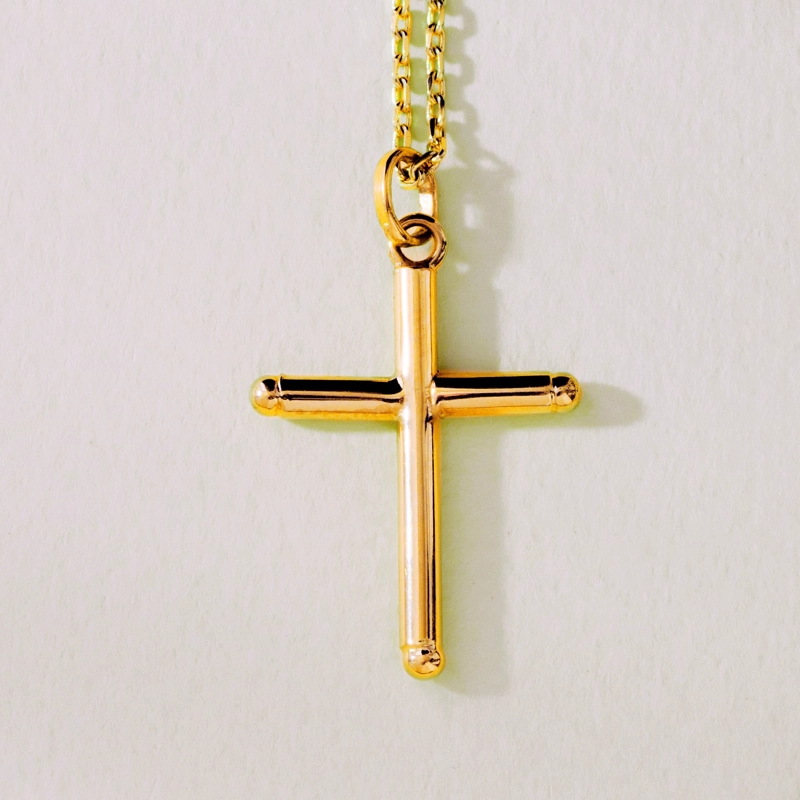 CRUZ TUBO ORO 22MM - 2