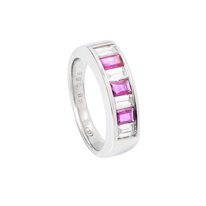 ANILLO MEDIO CINTILLO BAGUETTE RUBI TALLA 10