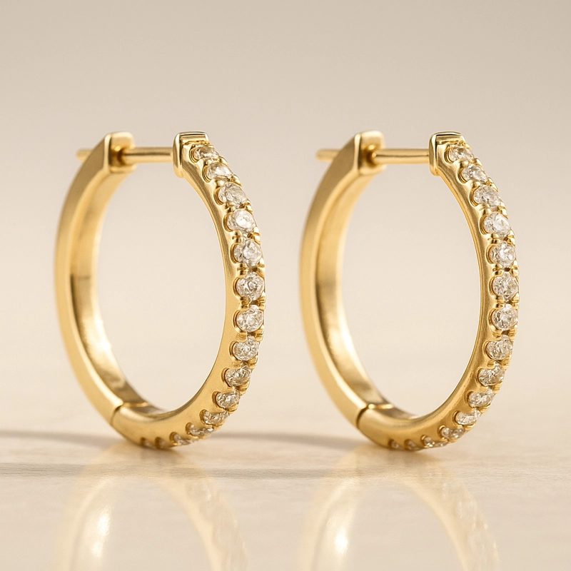 AROS DIAMANTES ORO AMARILLO - 2