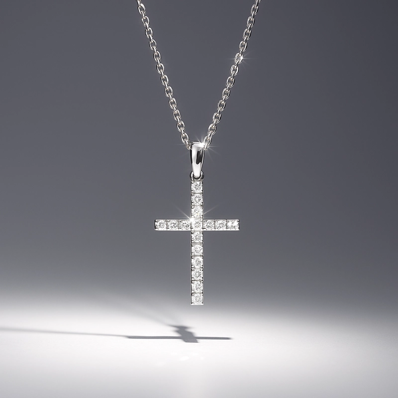 COLLAR ORO CRUZ CON BRILLANTES 0.28CT - 2