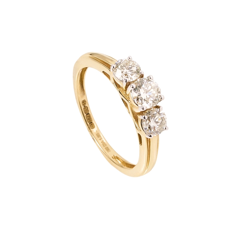ANILLO TRICILLO ORO AMARILLO 18K. TALLA 13 - 1
