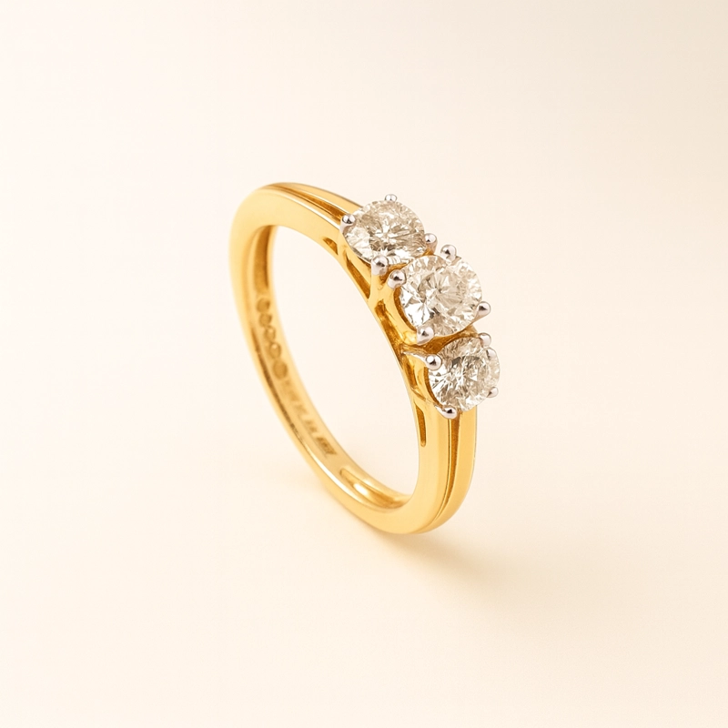 ANILLO TRICILLO ORO AMARILLO 18K. TALLA 13 - 2