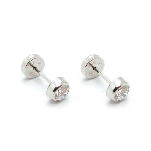 AROS BISEL CIRCON RECIEN NACIDA ORO BLANCO 18K - 1