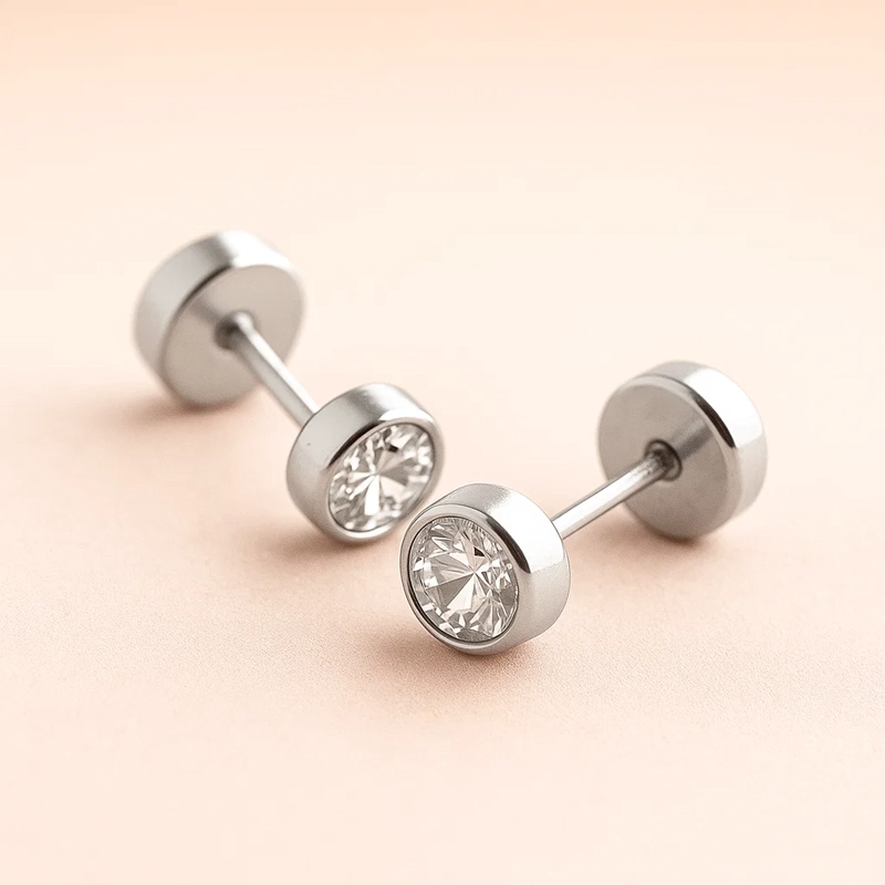AROS BISEL CIRCON RECIEN NACIDA ORO BLANCO 18K - 2