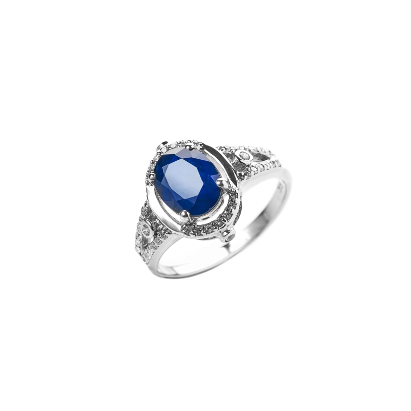 ANILLO ZAFIRO NATURAL OVALADO #15 - 1
