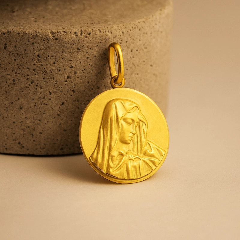MEDALLA ORO AMARILLO VIRGEN DEL MANTO 18MM - 2
