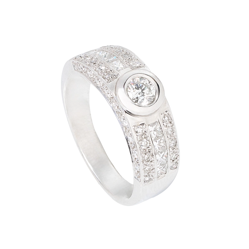 ANILLO 3 CORRIDAS DIAMANTES. TALLA 15