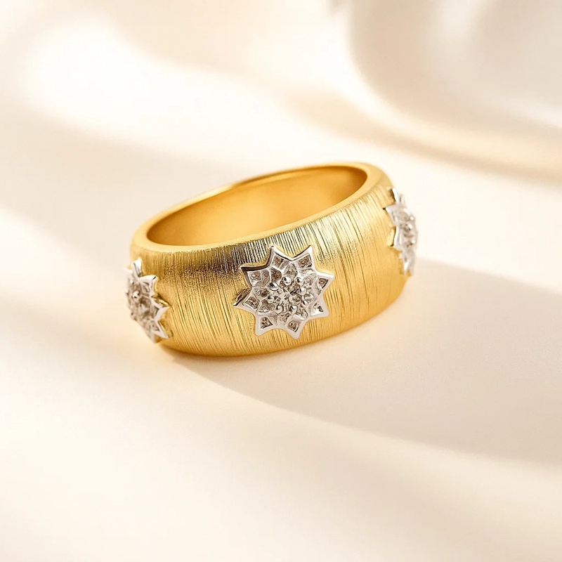 ANILLO ALAHAMBRA ESTRELLA PLATA DORADA N 12 - 2