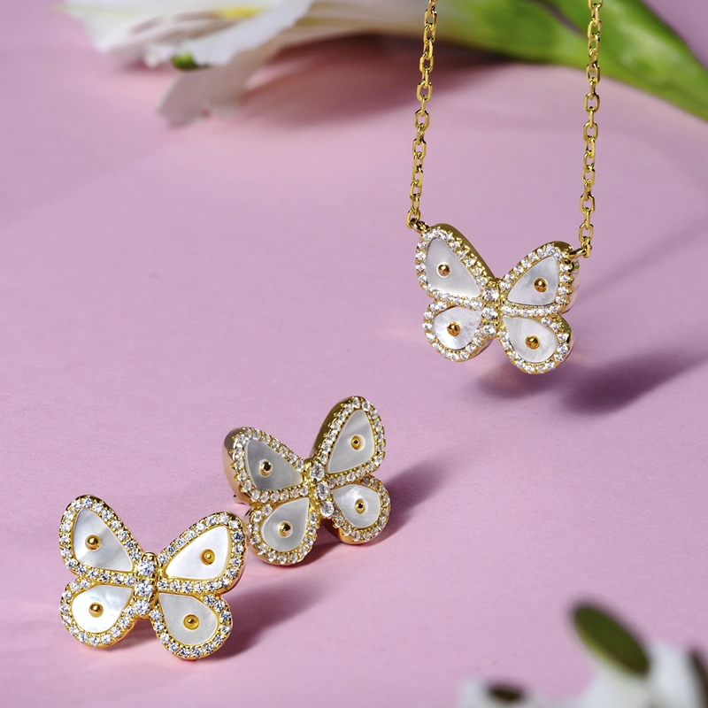 AROS MARIPOSA NACAR CON CIRCONES - 2