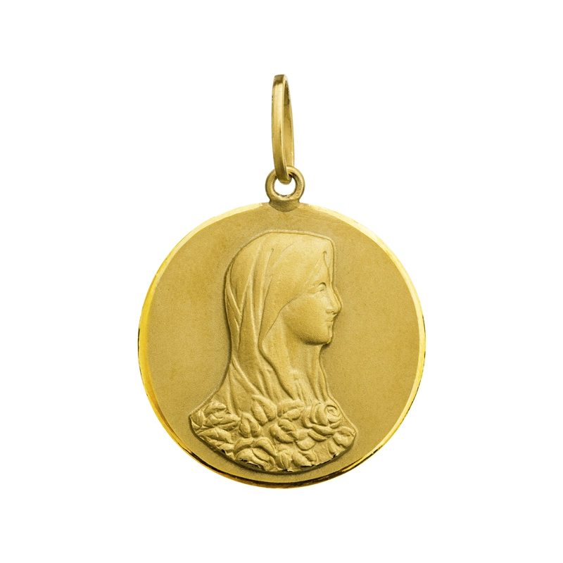 MEDALLA  ORO AMARILLO VIRGEN 18MM - 1