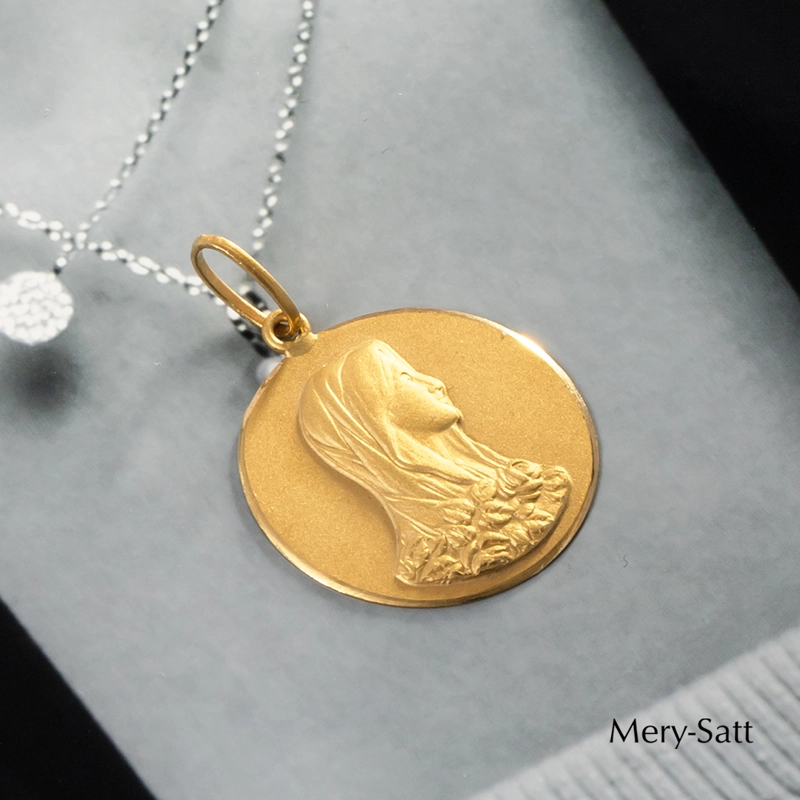 MEDALLA  ORO AMARILLO VIRGEN 18MM - 2