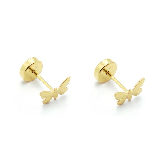 AROS MARIPOSA ORO AMARILLO 18 KT RECIEN NACIDA - 1