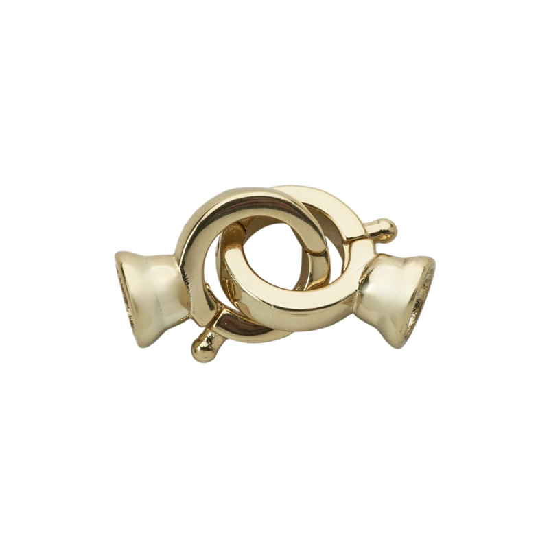 BROCHE DE PLATA DORADO PARA COLLAR DE PERLA - 1