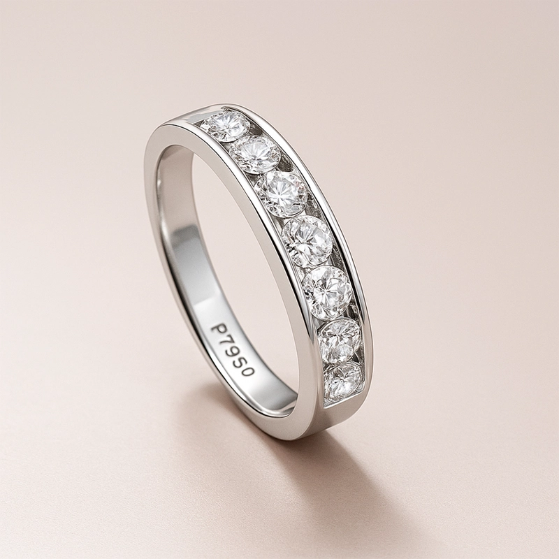 ANILLO MEDIO CINTILLO 7 DIAMANTES TALLA 11 - 2