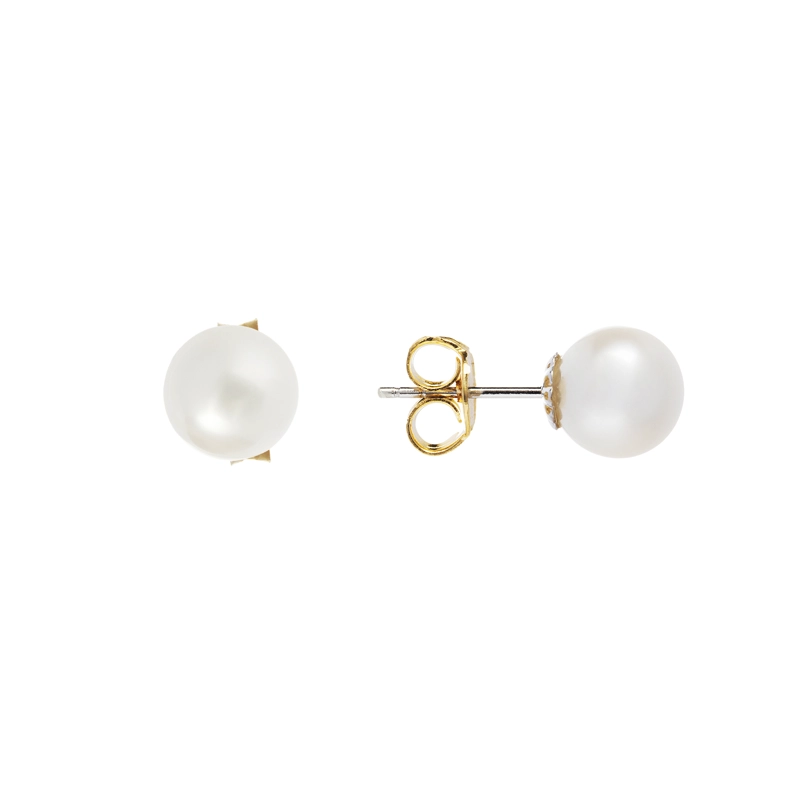 AROS PERLAS AKOYA VASTAGO ORO BLANCO 18K - 5.5 A 6MM - 1