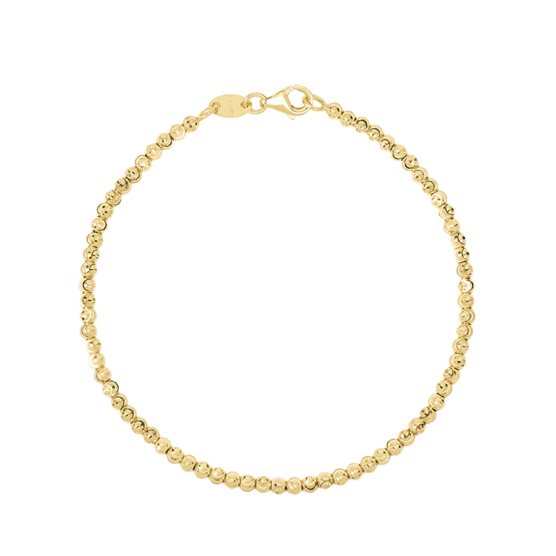 PULSERA DE ORO 18K BOLITAS DIAMANTADAS - 1