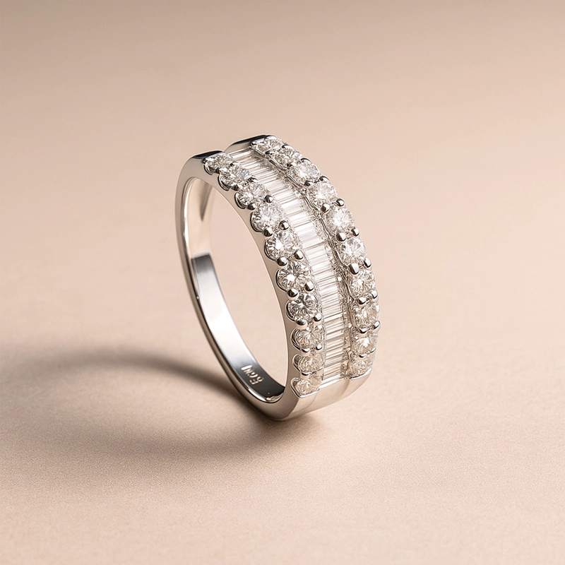 ANILLO MEDIO CINTILLO BAGUETTE TALLA 11 - 2