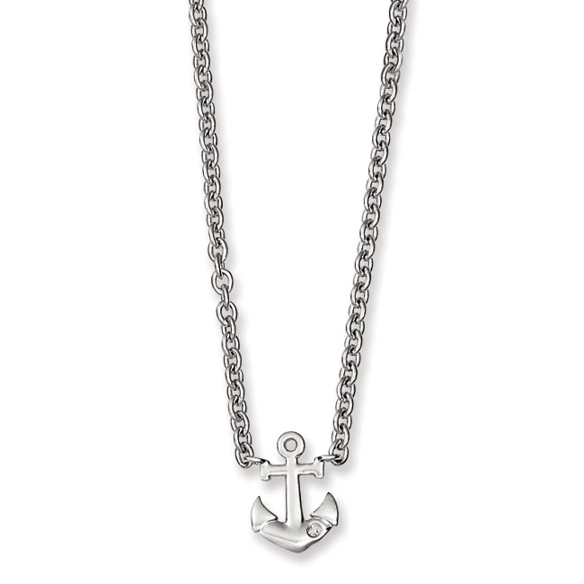 COLLAR ANCLA CON CIRCONITA SUIZA EN PLATA 925 - 1