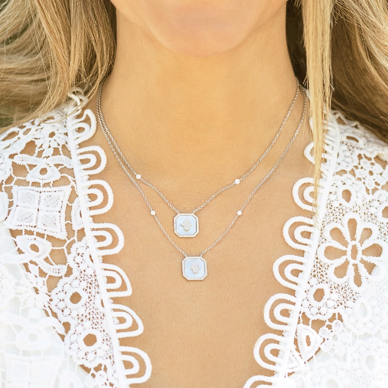 COLLAR HAMSA EN NACAR CON CZ - 3