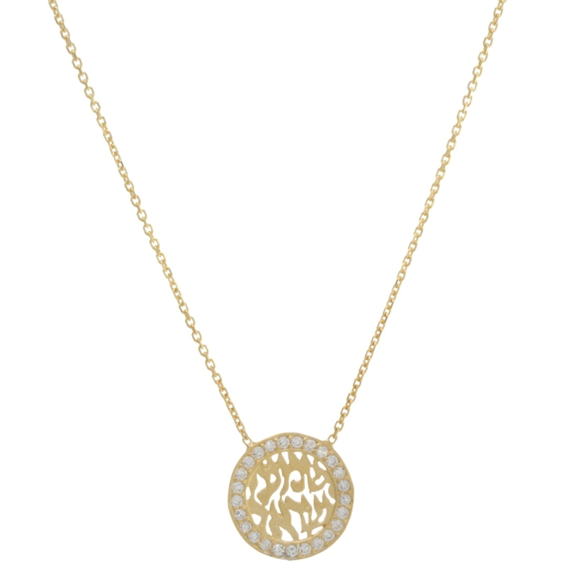 COLLAR VERMEIL DISCO TRIBAL 13MM CIRCON - 1