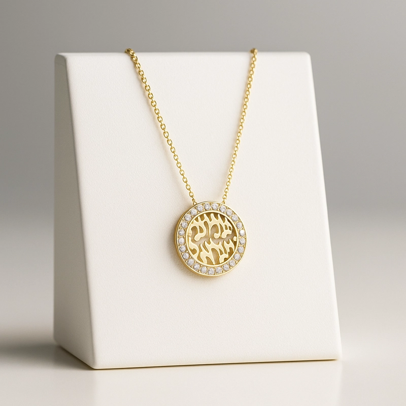 COLLAR VERMEIL DISCO TRIBAL 13MM CIRCON - 2