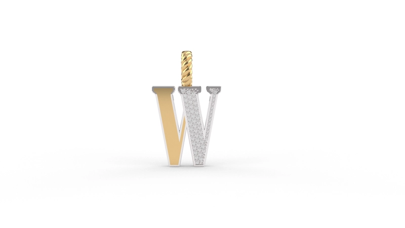 COLLAR TI SENTO LETRA 'W' 6840ZYW - 2